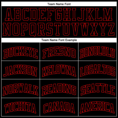 Custom Black Red Authentic Throwback Basketball Jersey - Sky-Custom