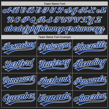Custom Black Royal Pinstripe Royal-White Authentic Baseball Jersey - Sky-Custom