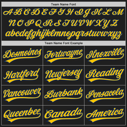 Custom Black Royal Pinstripe Royal-Yellow Authentic Baseball Jersey - Sky-Custom