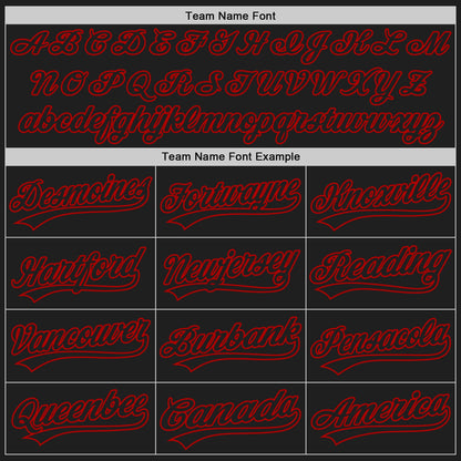 Custom Black Red Pinstripe Black Authentic Baseball Jersey - Sky-Custom