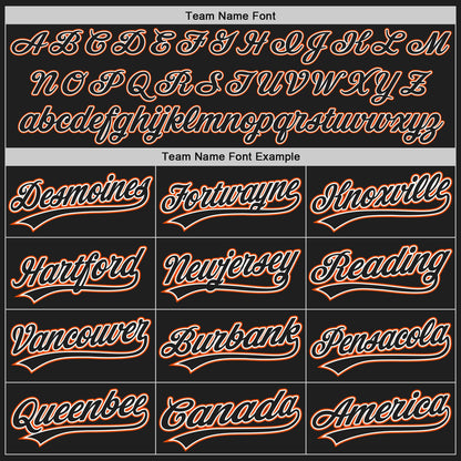 Custom Black Orange Pinstripe Black-White Authentic Baseball Jersey - Sky-Custom