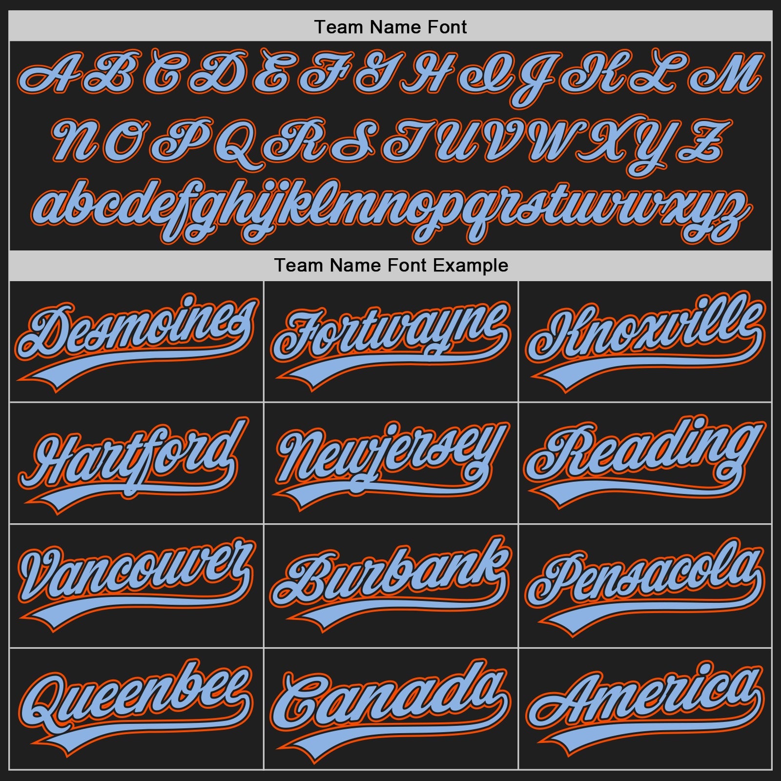 Custom Black Orange Pinstripe Light Blue Authentic Baseball Jersey - Sky-Custom
