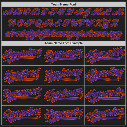 Custom Black Orange Pinstripe Purple Authentic Baseball Jersey - Sky-Custom