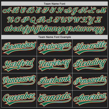 Custom Black Orange Pinstripe Kelly Green-White Authentic Baseball Jersey - Sky-Custom