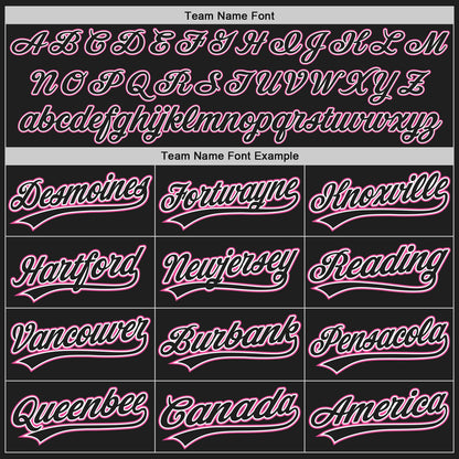 Custom Black Pink Pinstripe Black-White Authentic Baseball Jersey - Sky-Custom