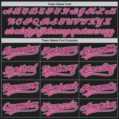 Custom Black Pink Pinstripe Pink-White Authentic Baseball Jersey - Sky-Custom