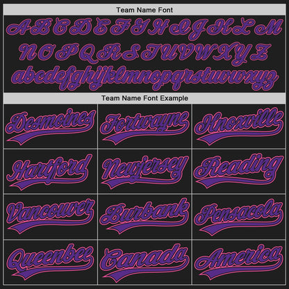 Custom Black Pink Pinstripe Pink-Purple Authentic Baseball Jersey - Sky-Custom