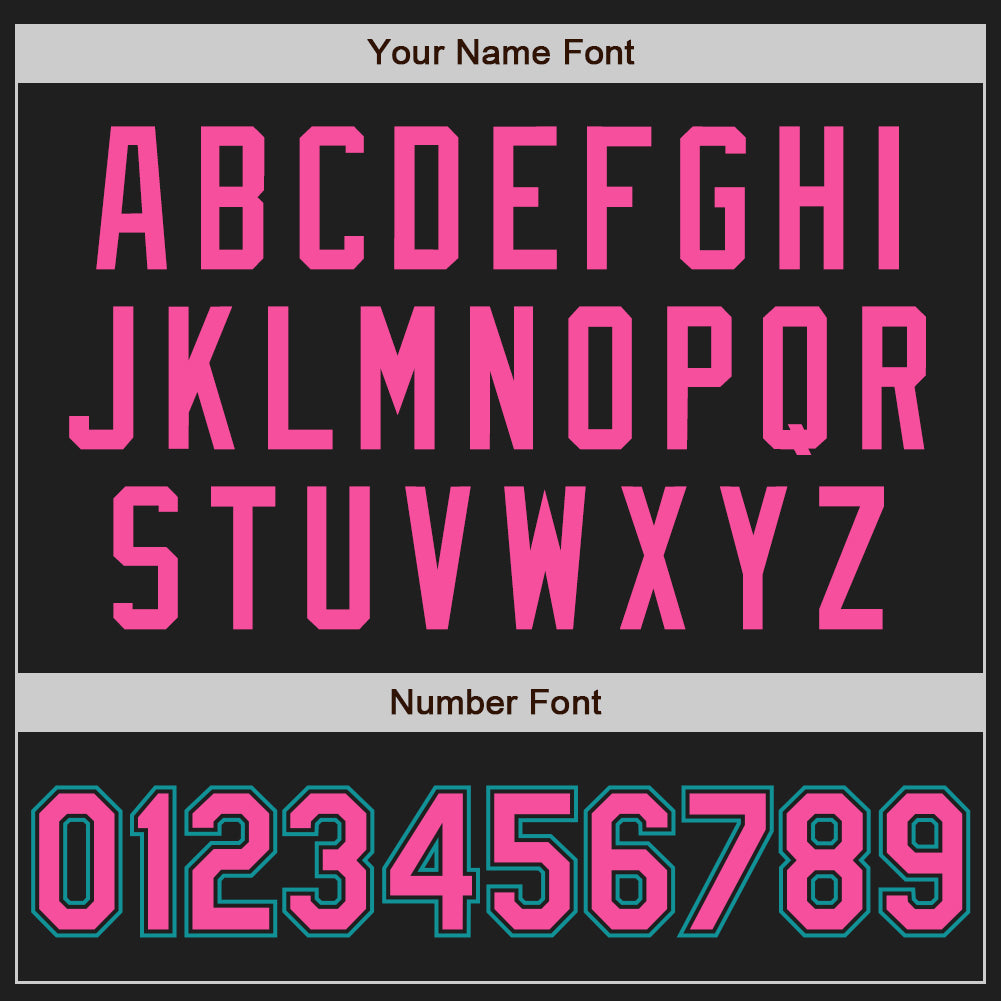 Custom Black Pink Pinstripe Pink-Teal Authentic Baseball Jersey - Sky-Custom