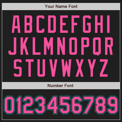 Custom Black Pink Pinstripe Pink-Teal Authentic Baseball Jersey - Sky-Custom