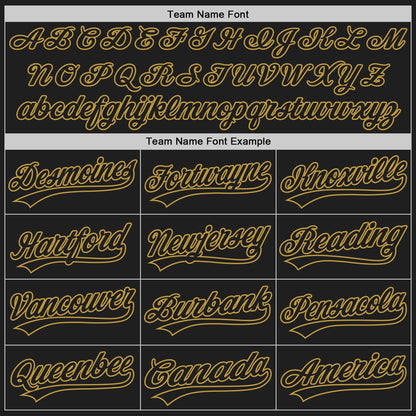 Custom Black Old Gold Pinstripe Black Authentic Baseball Jersey - Sky-Custom