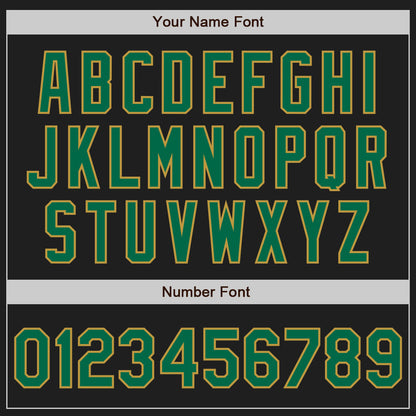 Custom Black Old Gold Pinstripe Kelly Green Authentic Baseball Jersey - Sky-Custom