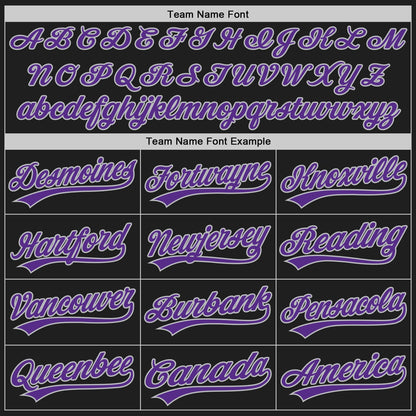 Custom Black Gray Pinstripe Purple Authentic Baseball Jersey - Sky-Custom