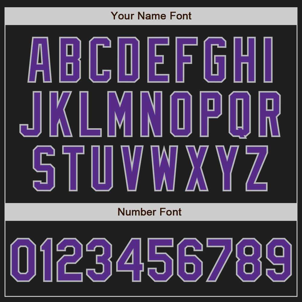 Custom Black Gray Pinstripe Purple Authentic Baseball Jersey - Sky-Custom