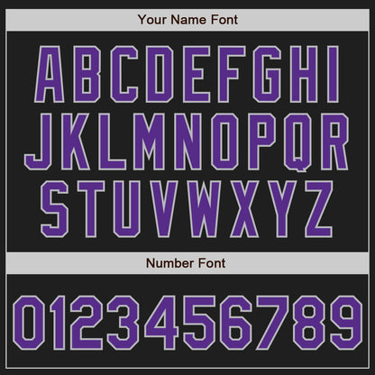 Custom Black Gray Pinstripe Purple Authentic Baseball Jersey - Sky-Custom