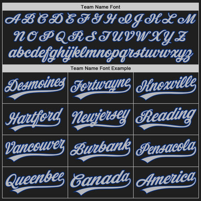 Custom Black Gray Pinstripe Gray-Royal Authentic Baseball Jersey - Sky-Custom