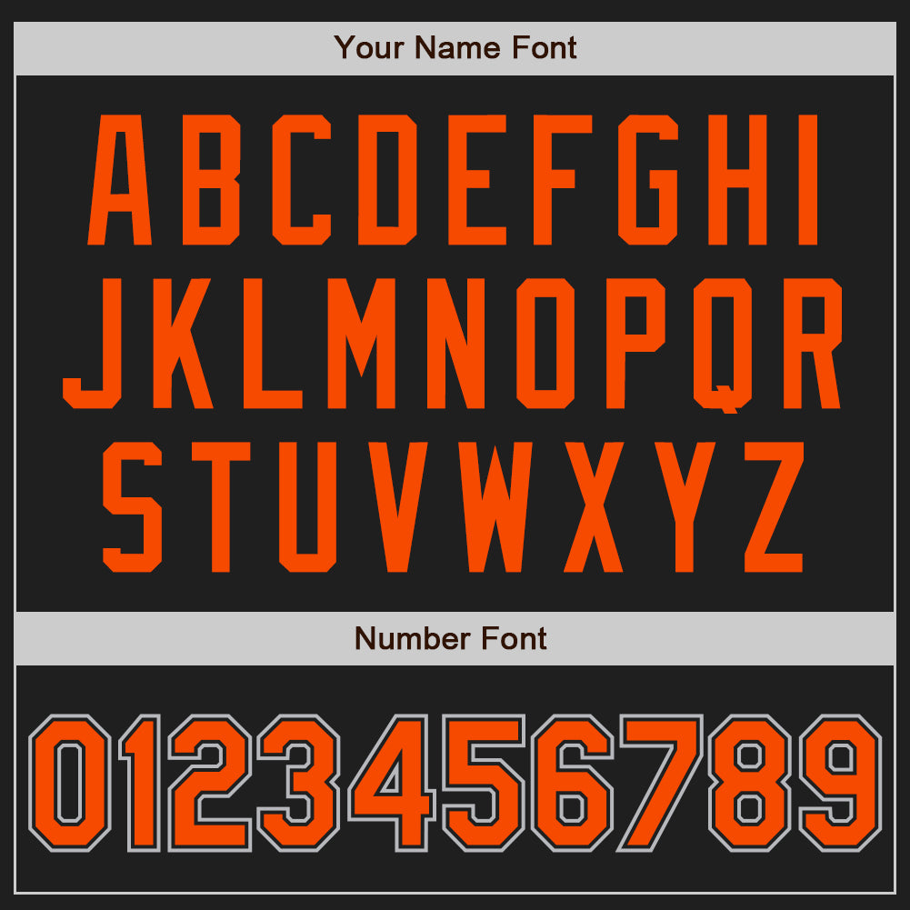 Custom Black Gray Pinstripe Orange Authentic Baseball Jersey - Sky-Custom