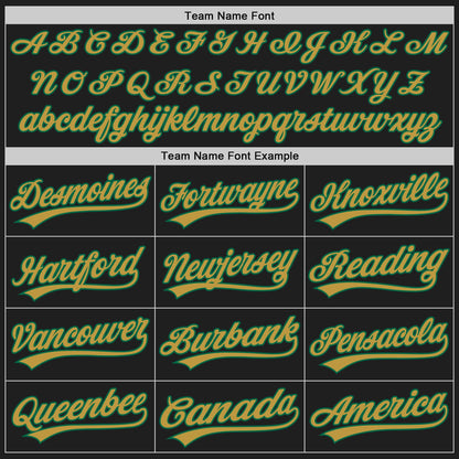 Custom Black Kelly Green Pinstripe Old Gold Authentic Baseball Jersey - Sky-Custom