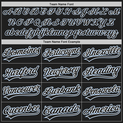Custom Black Light Blue Pinstripe Black-White Authentic Baseball Jersey - Sky-Custom