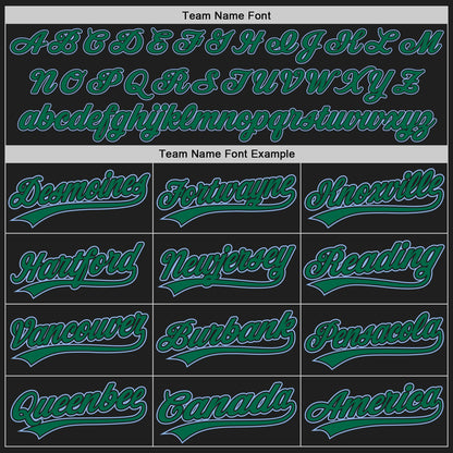 Custom Black Light Blue Pinstripe Kelly Green Authentic Baseball Jersey - Sky-Custom