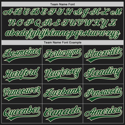 Custom Black Cream Pinstripe Green Authentic Baseball Jersey - Sky-Custom