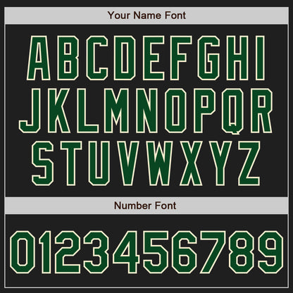 Custom Black Cream Pinstripe Green Authentic Baseball Jersey - Sky-Custom