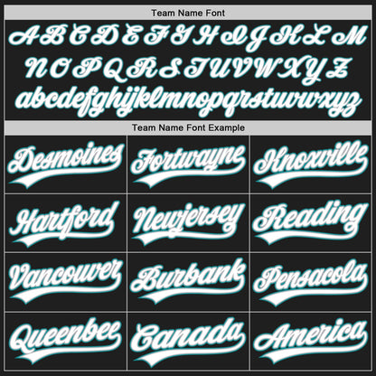 Custom Black Teal Pinstripe White-Gray Authentic Baseball Jersey - Sky-Custom