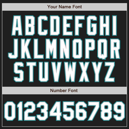 Custom Black Teal Pinstripe White-Gray Authentic Baseball Jersey - Sky-Custom