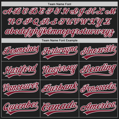 Custom Black White Pinstripe Crimson Authentic Baseball Jersey - Sky-Custom