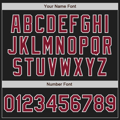Custom Black White Pinstripe Crimson Authentic Baseball Jersey - Sky-Custom