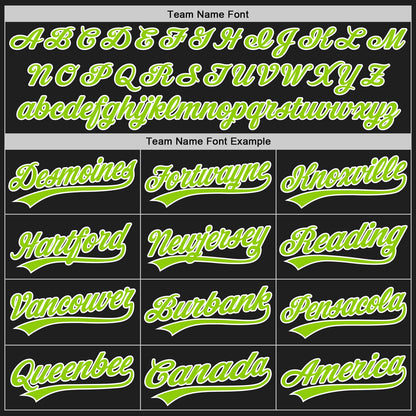 Custom Black White Pinstripe Neon Green Authentic Baseball Jersey - Sky-Custom