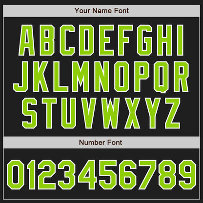 Custom Black White Pinstripe Neon Green Authentic Baseball Jersey - Sky-Custom