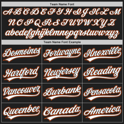 Custom Black White Pinstripe White-Orange Authentic Baseball Jersey - Sky-Custom