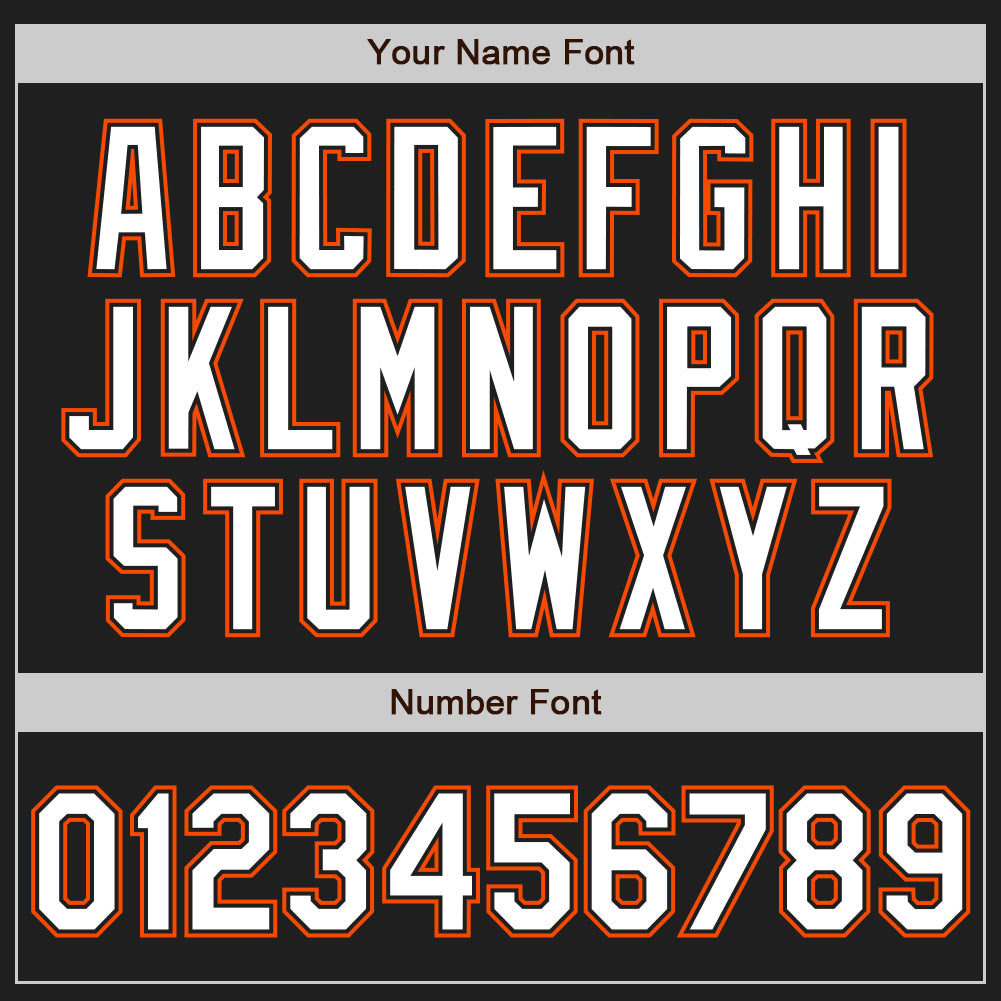 Custom Black White Pinstripe White-Orange Authentic Baseball Jersey - Sky-Custom