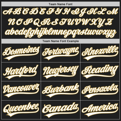 Custom Black White Pinstripe White-Old Gold Authentic Baseball Jersey - Sky-Custom
