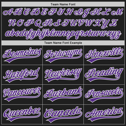 Custom Black White Pinstripe Purple Authentic Baseball Jersey - Sky-Custom