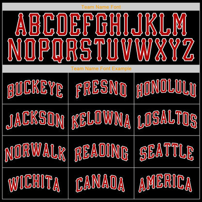 Custom Black Red-White Authentic Baseball Jersey - Sky-Custom