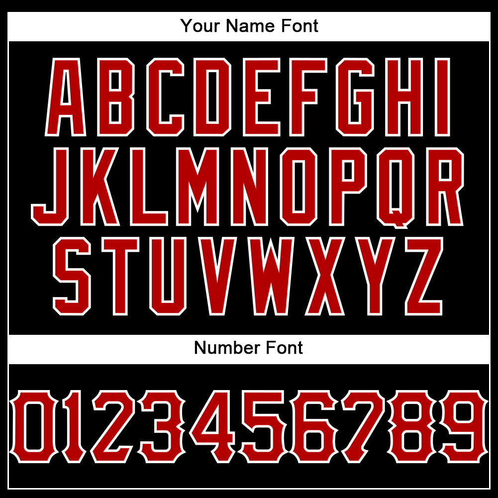 Custom Black Red-White Authentic Baseball Jersey - Sky-Custom