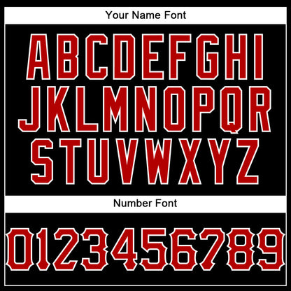 Custom Black Red-White Authentic Baseball Jersey - Sky-Custom