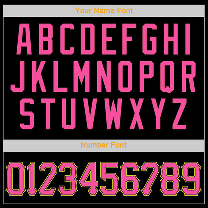 Custom Black Pink-Neon Yellow Authentic Baseball Jersey - Sky-Custom