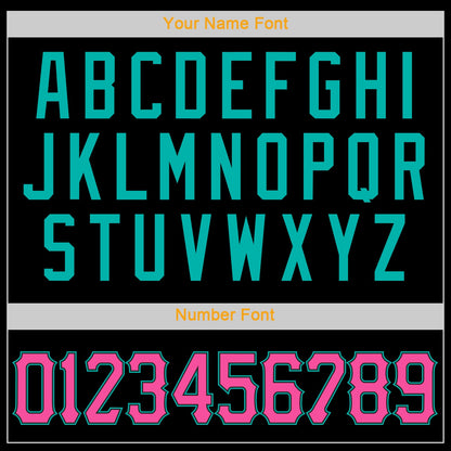 Custom Black Pink-Aqua Authentic Baseball Jersey - Sky-Custom