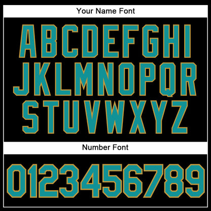 Custom Black Teal-Old Gold Authentic Baseball Jersey - Sky-Custom