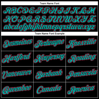 Custom Black Neon Pink-Aqua Authentic Throwback Basketball Jersey - Sky-Custom