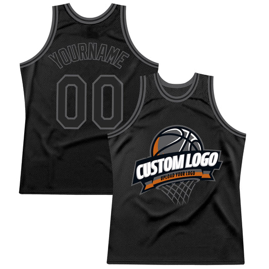 Custom Black Steel Gray Authentic Throwback Basketball Jersey - Sky-Custom