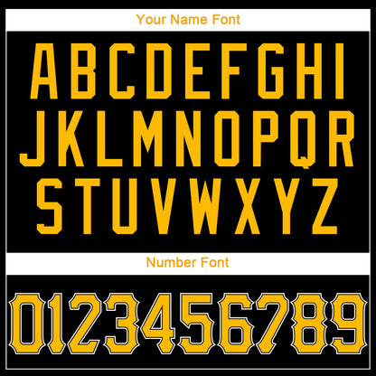 Custom Black Gold-White Authentic Throwback Basketball Jersey - Sky-Custom