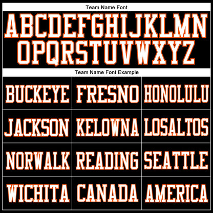Custom Black White-Orange Mesh Authentic Football Jersey - Sky-Custom