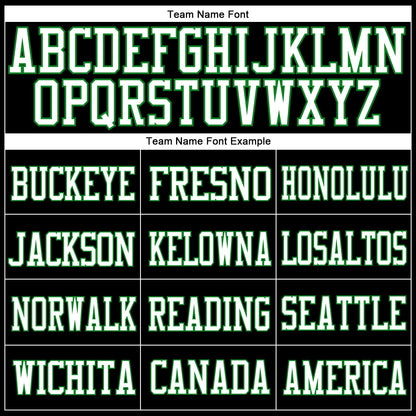 Custom Black White-Grass Green Mesh Authentic Football Jersey - Sky-Custom