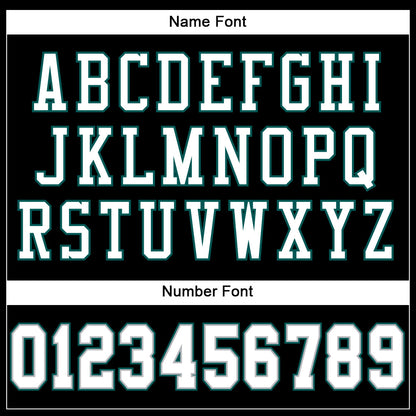 Custom Black White-Midnight Green Mesh Authentic Football Jersey - Sky-Custom