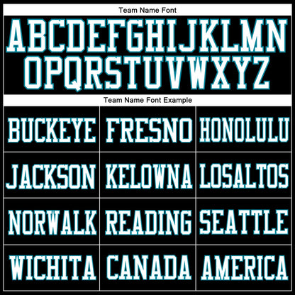 Custom Black White-Teal Mesh Authentic Football Jersey - Sky-Custom