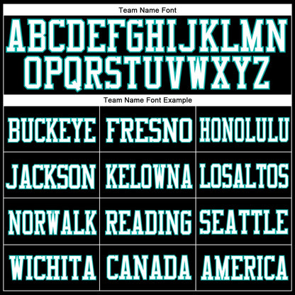 Custom Black White-Aqua Mesh Authentic Football Jersey - Sky-Custom