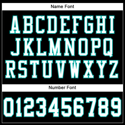 Custom Black White-Aqua Mesh Authentic Football Jersey - Sky-Custom